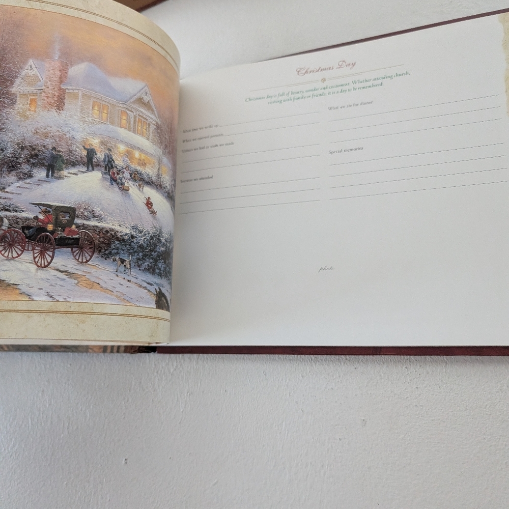 NEW Thomas Kinkade Our Family Christmas Memories Keepsake Book w Slipcase - Picture 4 of 8